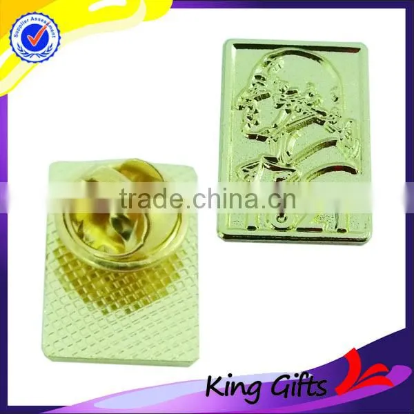 2016 Hot Sale Custom Head Portrait Gold Blank Metal Lapel Pin Badge