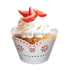 Red Wedding Party Decors Cupcake Decoration Laser Cut Cupcake Wrapper photo-6