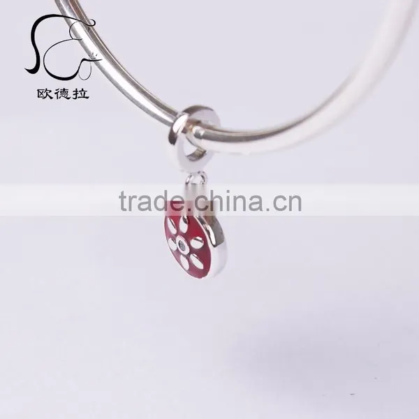2014 New Enamel Crystal Silver Charms Bracelet Wholesale photo-2