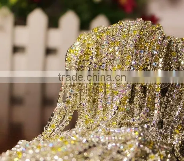 SS20 4.5mm Colorful Crystal Silver Plated Rhinestone Chain Hanging Crystal Wedding Decorations, Garments Decoration YSCHC1015 photo-4