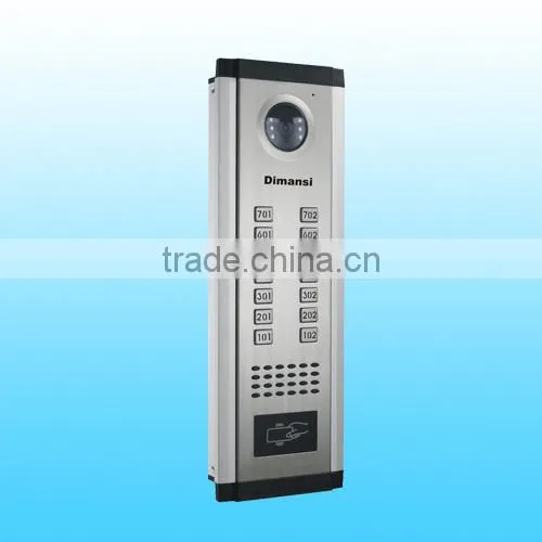 DC18V Night vision RS 485 Multi Apartment building Video intercom system with keypad / unlocking function