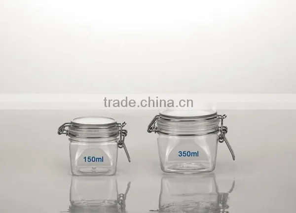 Most Popular 350ml Cosmetic Plastic PET Kilner Jar, Facial Mask Jar Bath Salt Jar photo-2