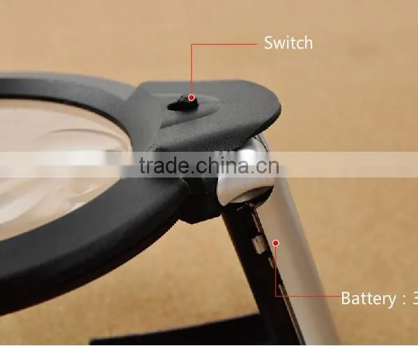 Desktop LED Magnifier /Magnifying Glass With Folding Stand And LED Light photo-4