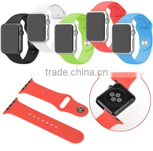 Silicone Watch Band Strap Bracelet Fitness Replacement Sport Wrist Straps With Connector Adatptor Adjustment Length For Iwatch photo-6