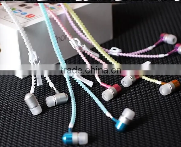 Earphones Zip Zipper Style , With Built in MIC Hands Free Tangle Free photo-6
