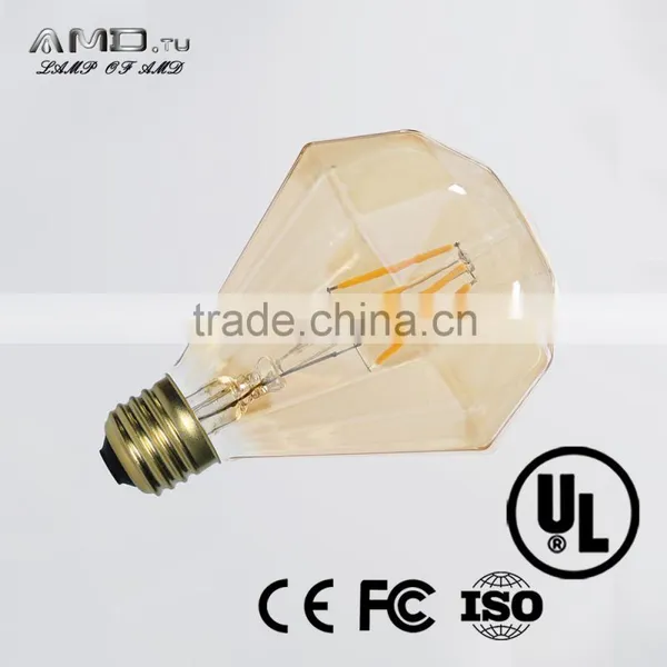 Gold Cover Diamond Decorative Led Filament Light E26 E27 Dimmable Vintage Led Bulb photo-2