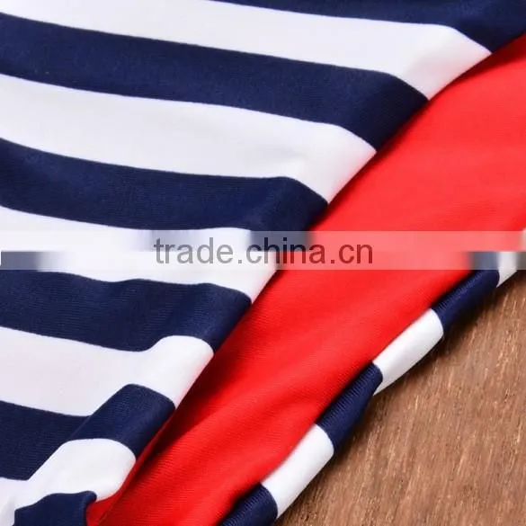Navy Blue and White Striped Popular Brazilian Reversible Bikini photo-5
