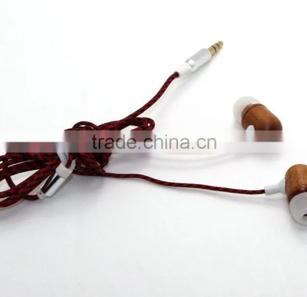 High Quality Wood Earphones Good Sound in Ear Earpiece Stereo Sound Shenzhen Factory photo-2
