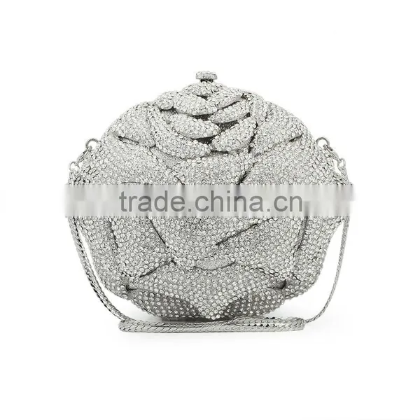 3D Flower Hard Shell Crystal and Crystal Bags and Clutches (8746A-S) photo-6