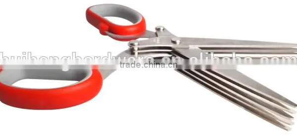 5 Blades Stainless Steel Kitchen Herb Scissors HS005 photo-4