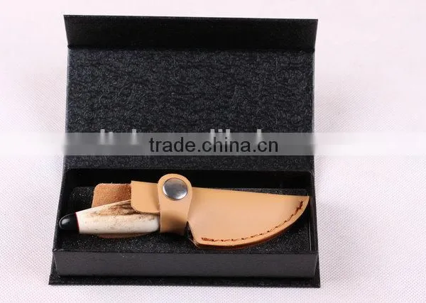 OEM Wild Antlers Deer Horn Damascus Small Collection Knife photo-4