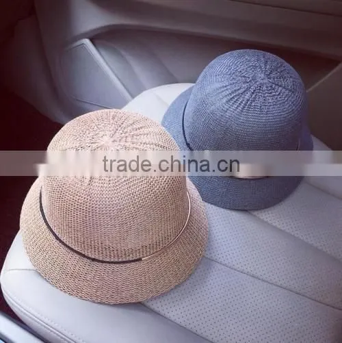 2016 Wholesale Latest Design Summer Hollow Out Sun Hat Europe Market Hot Sale Original Straw Cowboy Hat photo-2