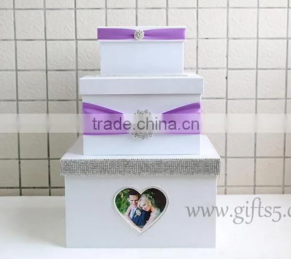 Elegant Purple Wedding Money Box in Handmade With Photo Frame Wedding Accessories photo-2