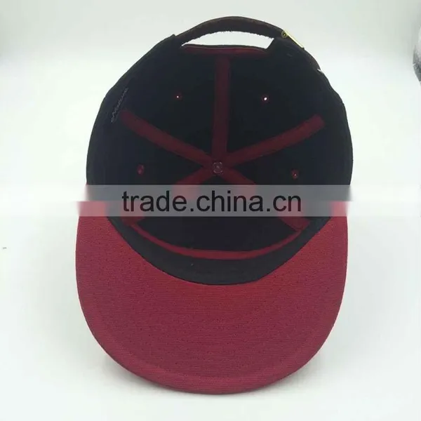 Wholesale Custom Design Your Own Logo 7 Panel Black Snapback Hat With Woven Label photo-5