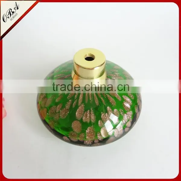 Mouth Blown Golden Spot Deco Glass Air Bag Perfume Bottles / 100ml Green Perfume Spray Packaging Gasbag Spray Pump photo-2