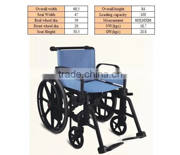 Rehabilitation Therapy Supplier Topmedi Cheap Manual Plastic Wheelchair photo-2
