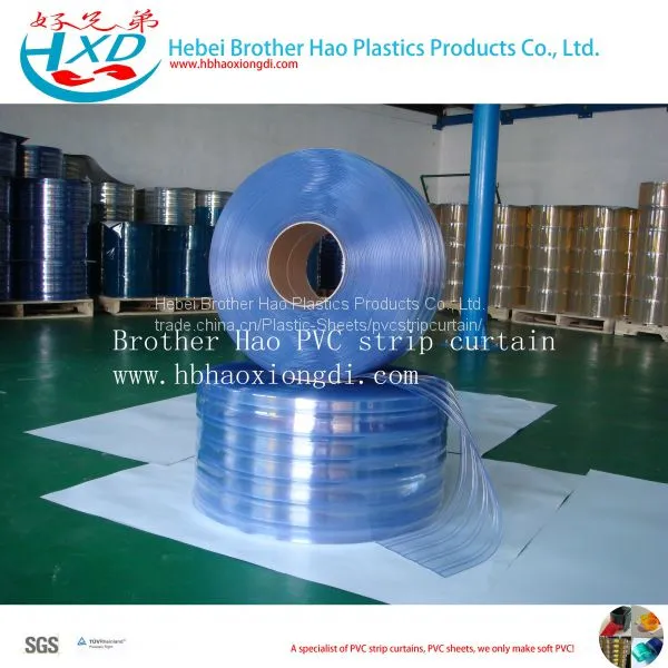 Double Ribbed Flexible Clear 4mm Thickness PVC Plastic Vinyl Strip Curtain Door Rolls photo-2