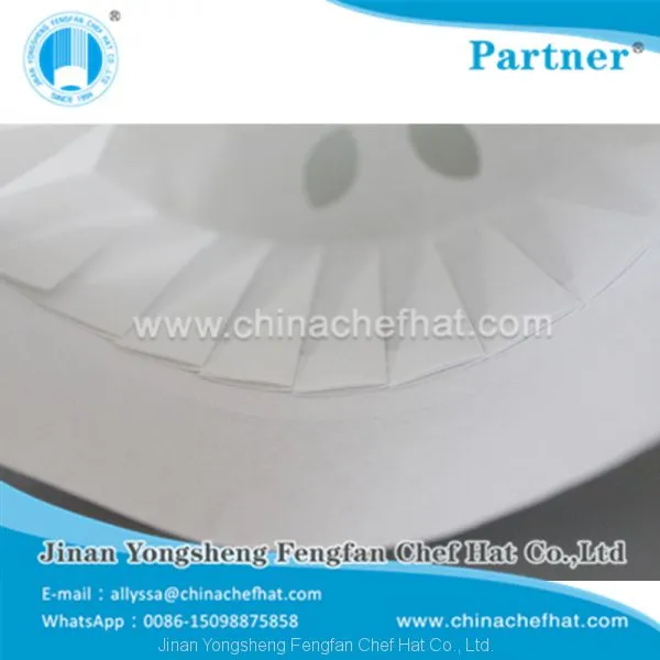 60g Disposable Non Woven Round Top Chef Hat 28cm*23cm photo-5