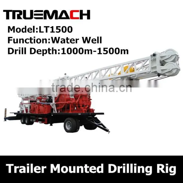 1000-1500m Trailer Mounted Drilling Rig for Water Well