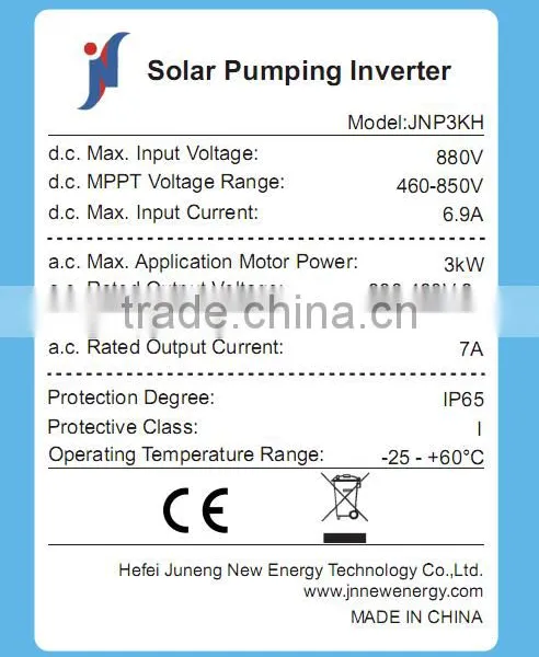 3 kw Solar Inverter for Submersible for Three Phase Pump; JNP3KH photo-2