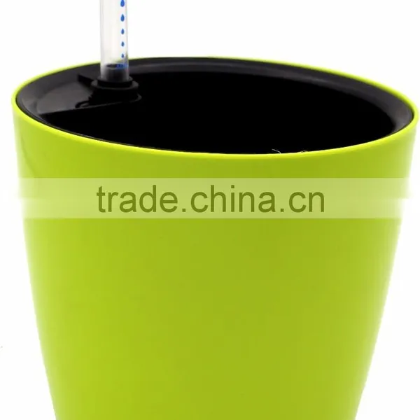 Cylinder Self Watering Planter Flower Pot Home Office Garden Water Level Indicator photo-4