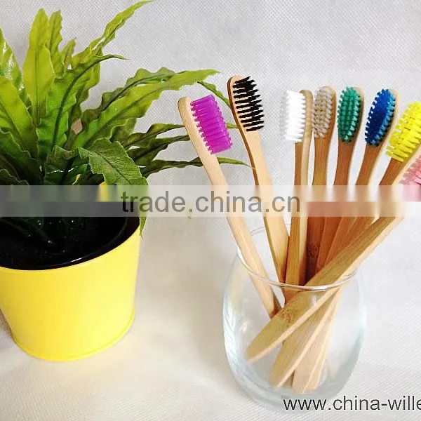 Colorful Soft Bristle Bammboo Tooth Brush, Toothbrush With Bamboo Handle photo-3