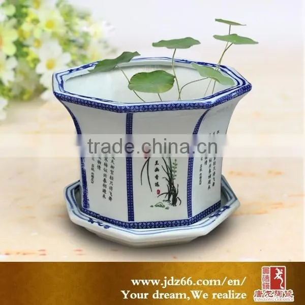Nice Drafting Lotus Pattern Ceramic Flower Pots/garden Planters photo-3