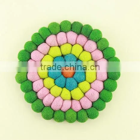 2017 Best Custom Felt Ball Coaster for Drink Tableware photo-2