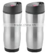 450ml Stainless Steel Inner Plastic Outer Steel Vacuum Cup/auto Mug/Travel Mugs With TPR Handle photo-3