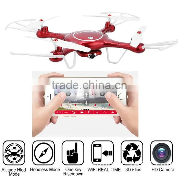 Newest 720P WIFI FPV 2MP HD Camera Helicopter Height Hold One Key Land 2.4G 4CH RC Quadcopter X5UC X5UW Drone SYMA photo-2