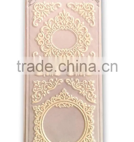 Decorative Glitter Frame Lace Foam Sticker, Classic Decorative Shinny Glitter Sticker photo-2