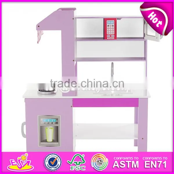 New Style Double-sided Pretend Play Wooden Kids Play Kitchen Set W10C274 photo-2