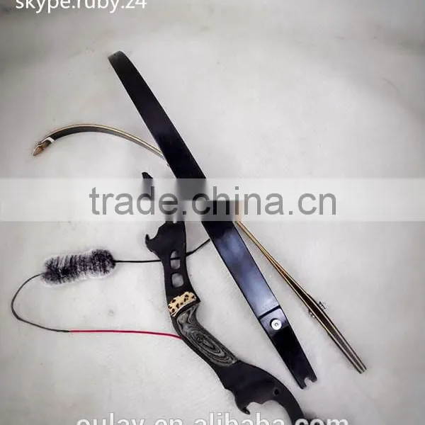 Wood Riser/takedown Laminated Recurve Bows Imitation Bison Black Split Bow photo-5