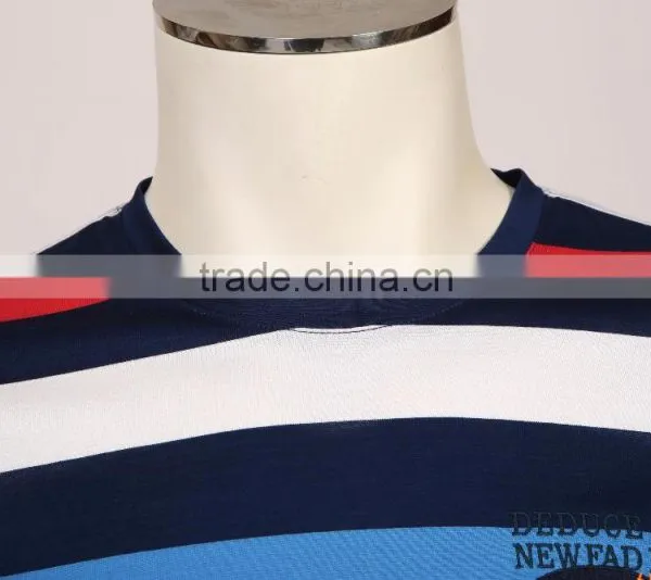 Wholesale Color Combination Cotton Stripe t Shirt photo-3