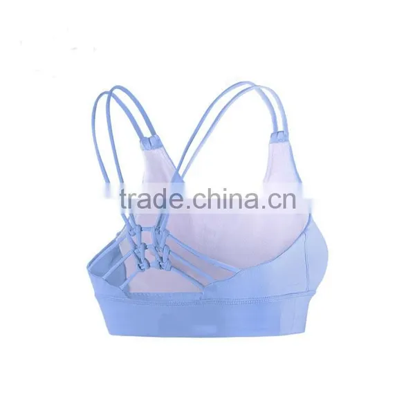 Women High Impact Strappy Cross Criss Gym Active Sports Bra photo-4