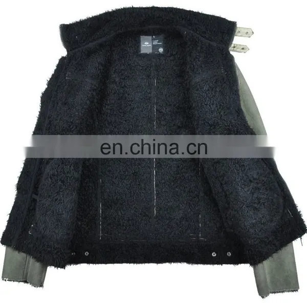 2015 Last Fashion Mens Handsome Lamb Motrocycle Pure Leather Jacket photo-3