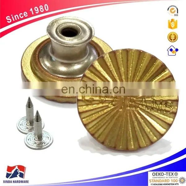 18mm Jeans Metal 3D Buttons, Brass Button And Rivet For Denim, Jackets photo-2