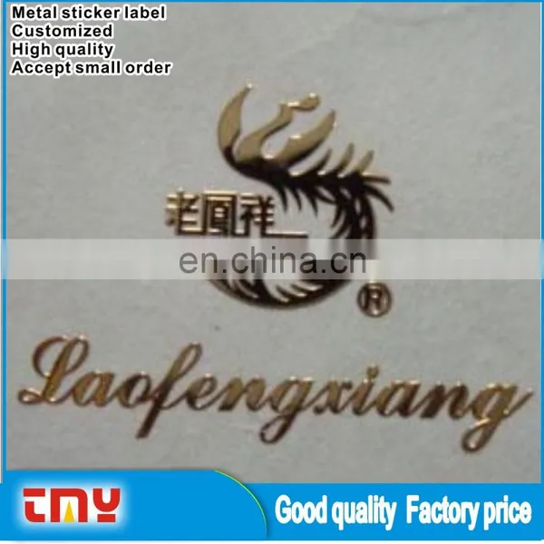 Adhesive Gold Metal Label Sticker Custom Metal Brand Logo Sticker Label photo-4