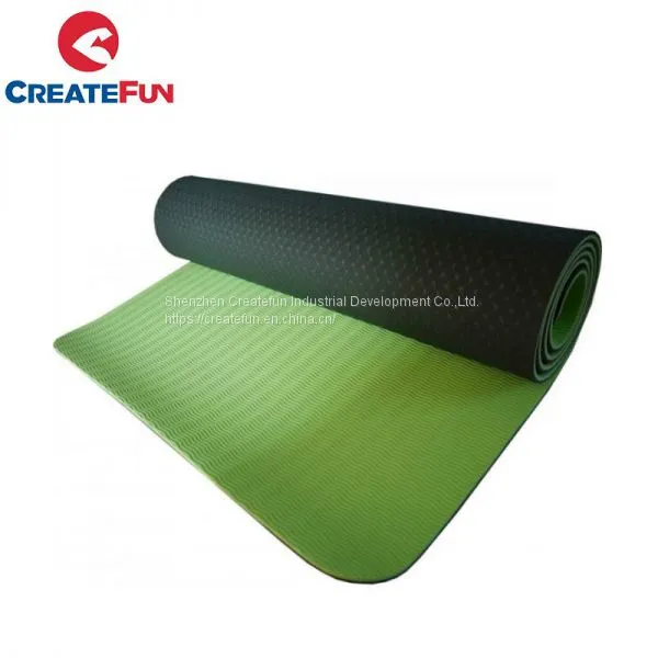 CreateFun Cheap Anti Slip High Quality Travel Custom Label TPE Yoga Mat Manufacture photo-4