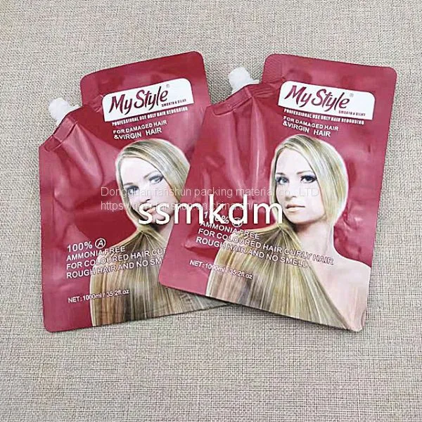1L Free-standing Aluminum Foil Nozzle Bag Customized Shampoo/hair Dye/electrical Hair Nozzle Bag Color Printing Packaging photo-4
