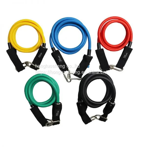 Wholesale Custom Exercise Sports 11 PCS Tube Resistance Bands Set photo-3