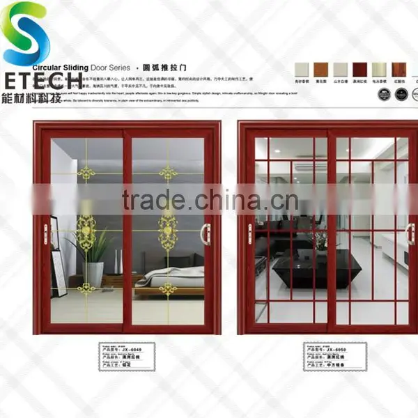 Scarlet Tempered Glass With Curves for Partition Sliding Doors photo-2
