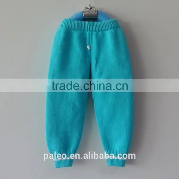 Cheap 100% Cotton Knitted Pattern Design Boys Long Sport Trousers photo-4