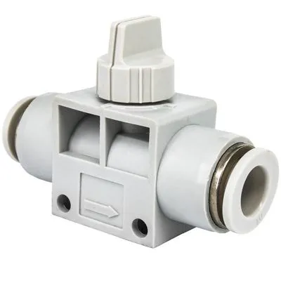 HVFF Series Plastic 2 Way Union Straight Air Hand Valve Quick Connector Pneumatic Fitting photo-2