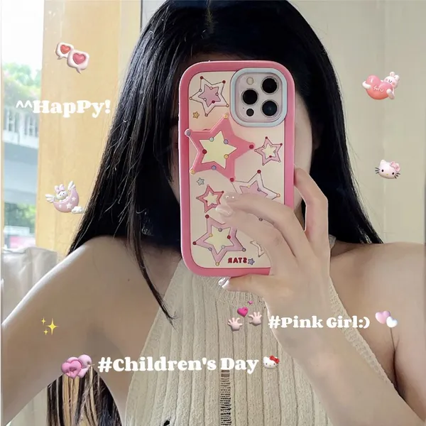 Stylish Color Pentagon Star Stand Silicone Phone Case Rear Cover Shockproof 15 14 Pro Max 13 12 11 photo-3