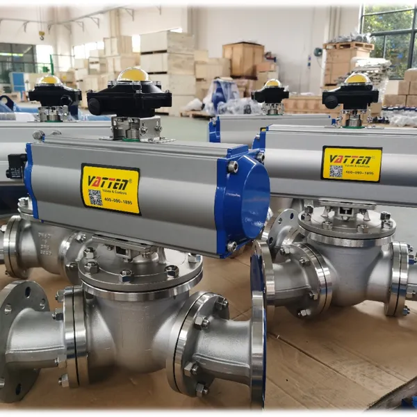 Full-Port WCB Pneumatic Y-Type Three-Way Valve for High-Flow Powder Conveying Applications