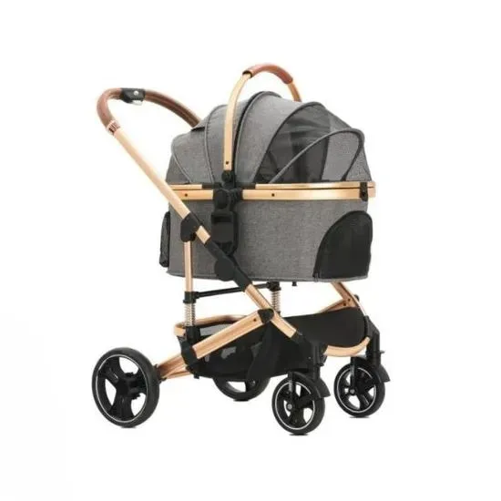 High Quality Foldable Aluminum Pet Carrier Stroller Easy to Use Dog Trolley Factory Direct photo-5