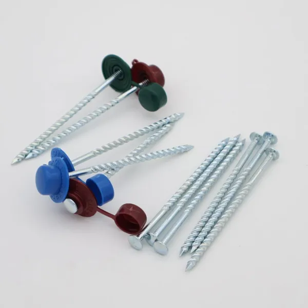 China Galvanized Twist Nails With Plastic Caps