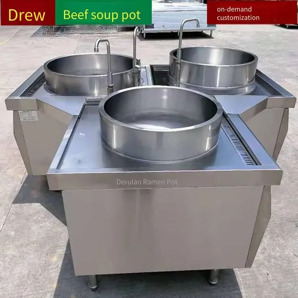304 Chinese Character-shaped Stove for Cooking Beef Noodle in Beef Noodle Restaurant, Large Pot Stove for Mutton Powder, Energy-saving and Power-saving Large Bone Soup Pot photo-3