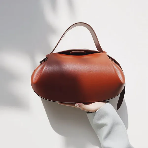 Women Bag New Circular PU Vintage Solid Hasp Soft Luxury Designer Bags Shoulder Bag Handbag Pures And Bags Crossbody photo-3